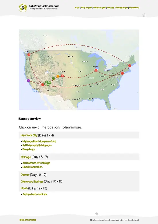 example page 4 from our offline Travel Guide for United States